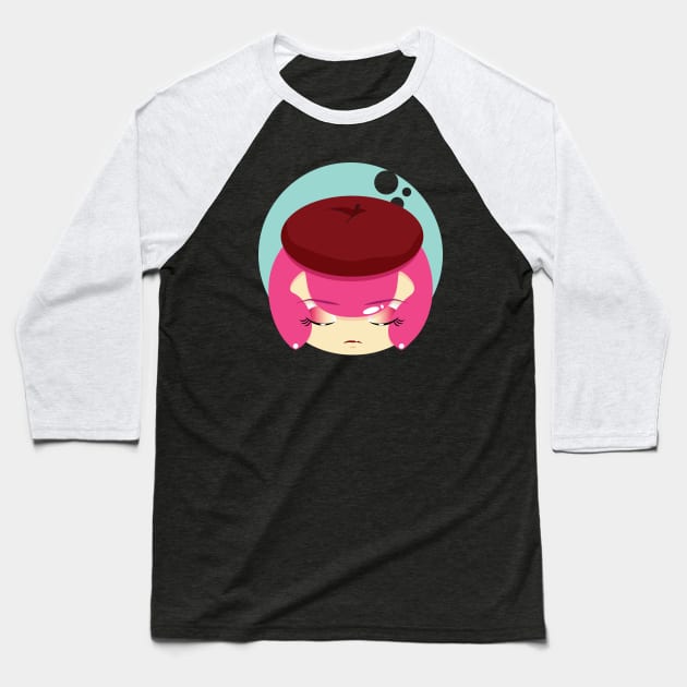 Paris Girl Baseball T-Shirt by Chibi.clo